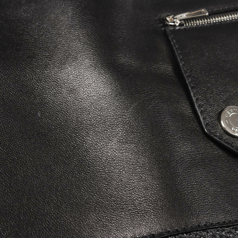 愛馬仕 Sellier 紐扣半身裙緊身皮裙 #36 黑色二手女款-8