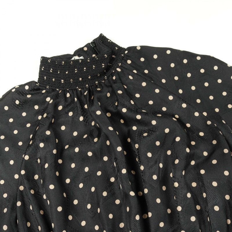 愛馬仕 (HERMES) twillaine 連身裙 #36 真絲黑色棕色二手女裝-6