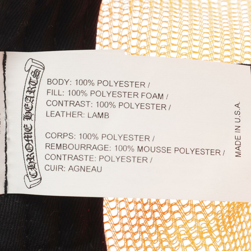 鉻心卡車司機墓園十字貼片帽，聚酯纖維材質，橘白相間，二手男款-4