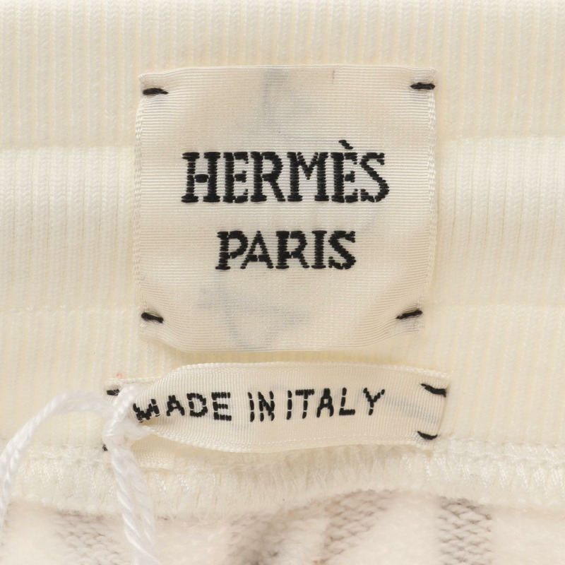 愛馬仕 Chaine Dunkel 棉質長褲，白色/棕色，二手女款，34 碼-2