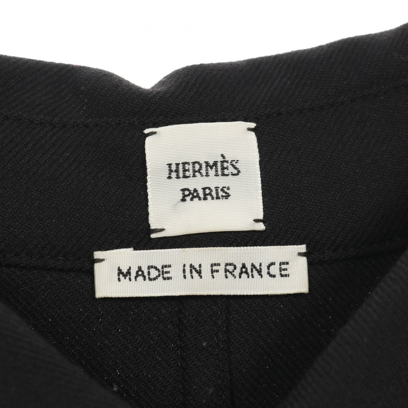 愛馬仕襯衫裙,半袖純羊毛黑二手女裝 #36-2