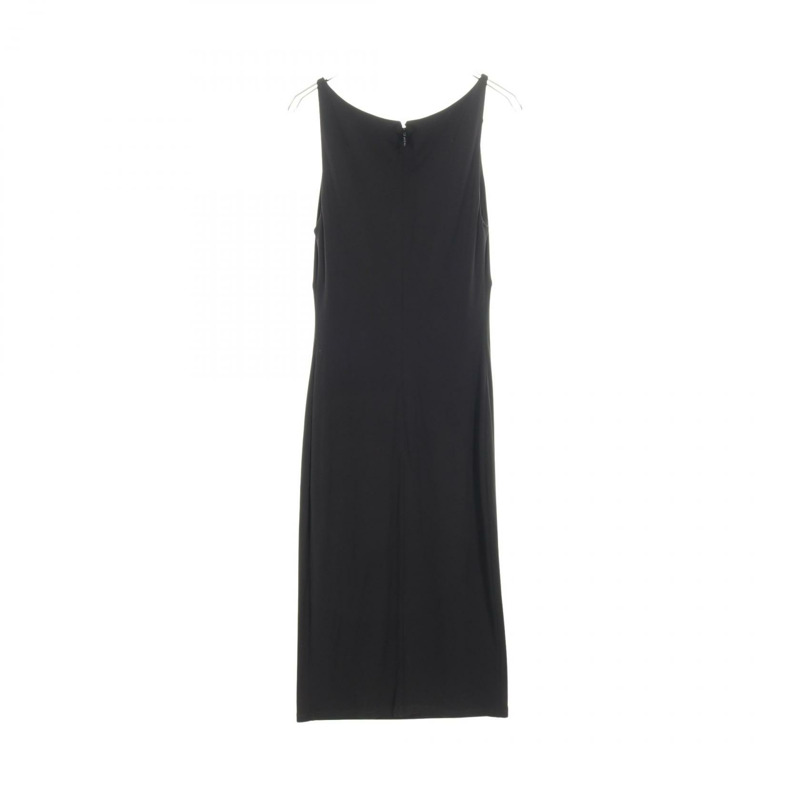 范思哲美杜莎無袖長連身裙，黑色人造絲，二手女裝 #38-1