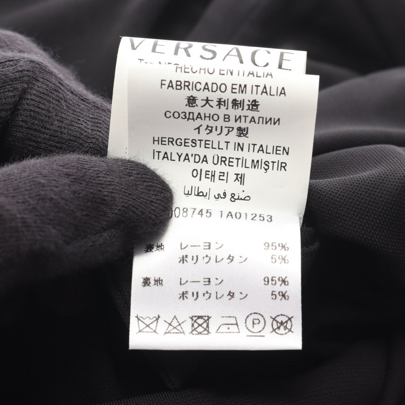 范思哲美杜莎無袖長連身裙，黑色人造絲，二手女裝 #38-3