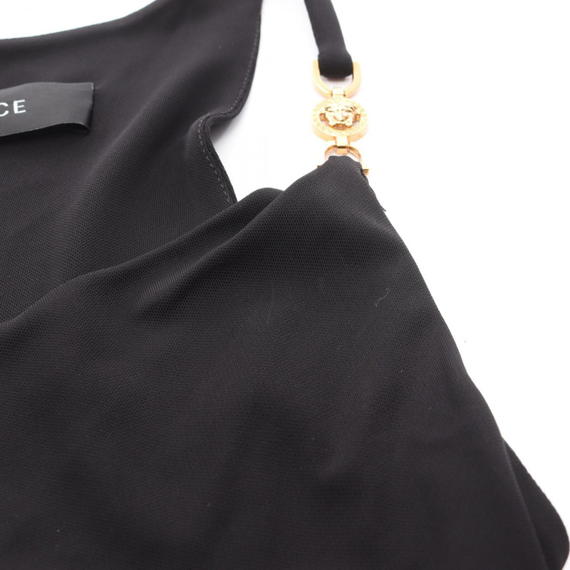 范思哲美杜莎無袖長連身裙，黑色人造絲，二手女裝 #38-7