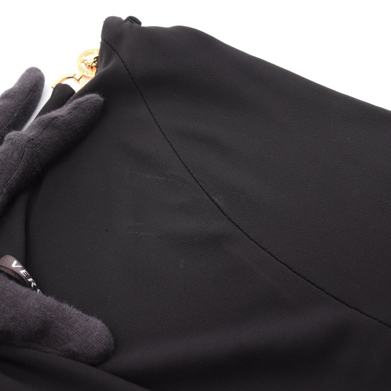 范思哲美杜莎無袖長連身裙，黑色人造絲，二手女裝 #38-12