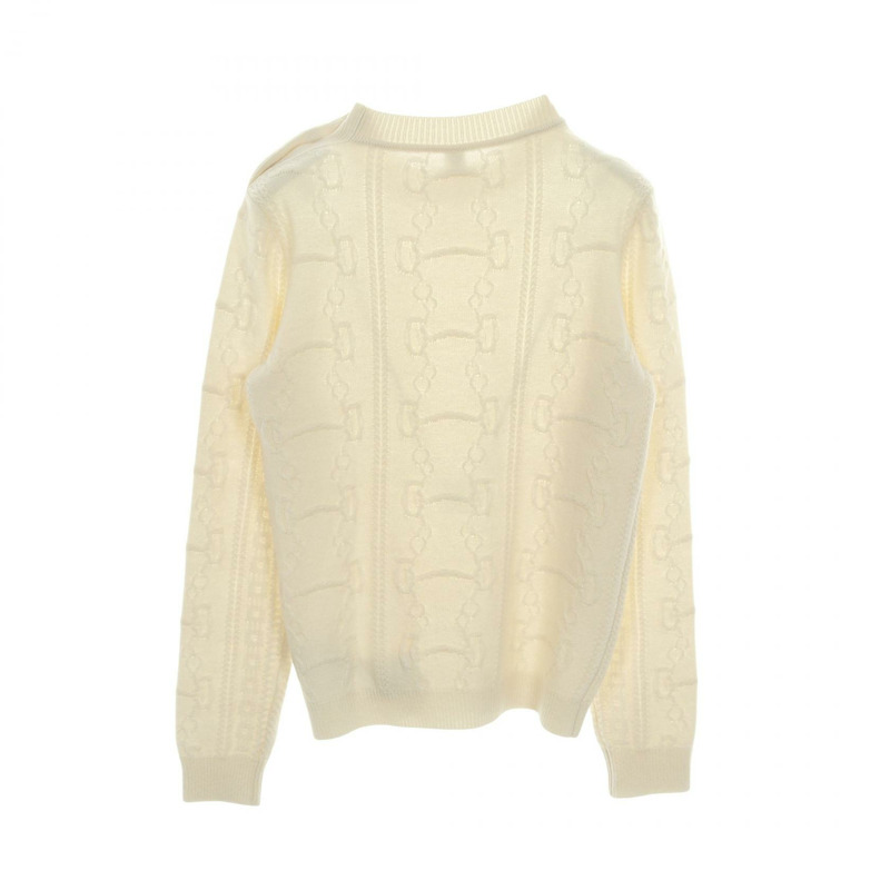 愛馬仕針織長袖羊毛羊絨衫 米色 二手 女款 #38-1