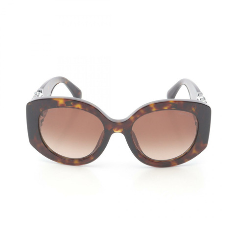 香奈兒 (CHANEL) 橢圓形眼鏡 COCO 標誌太陽眼鏡 5543-A 塑膠棕色二手女款