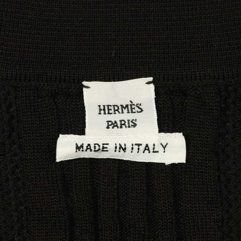 愛馬仕針織衫,半袖,5E2649DG,絲棉混紡,黑色,二手女款,#36-2