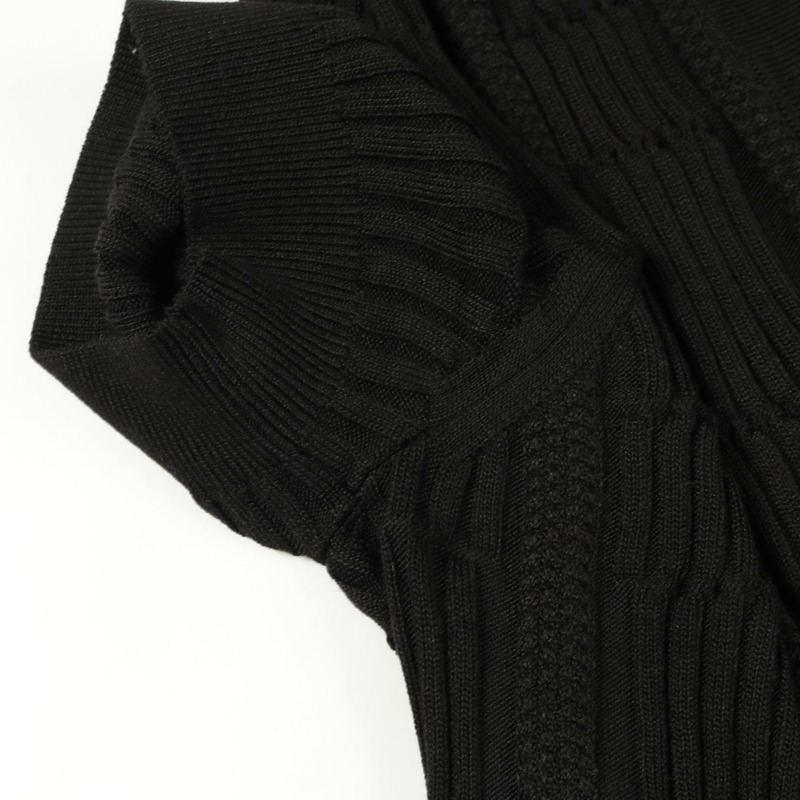 愛馬仕針織衫,半袖,5E2649DG,絲棉混紡,黑色,二手女款,#36-6