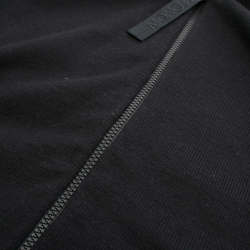 MONCLER 羊毛尼龍黑色開襟羊毛連帽衫 S 碼 9487700 二手女款-7