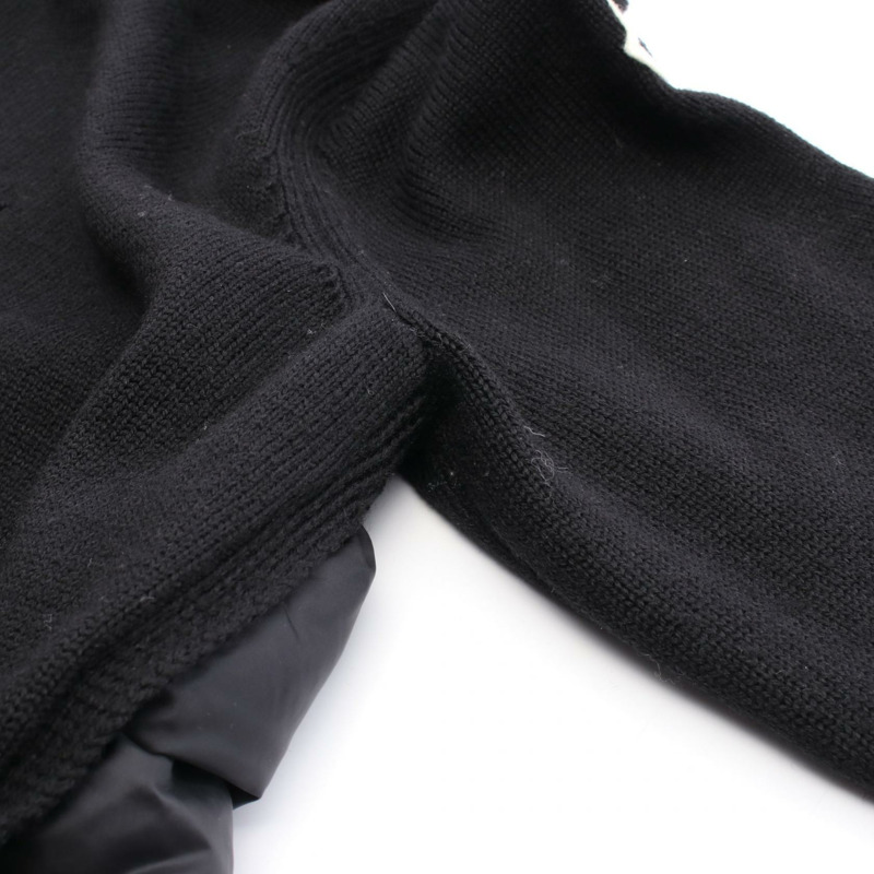 MONCLER 羊毛尼龍黑色開襟羊毛連帽衫 S 碼 9487700 二手女款-8