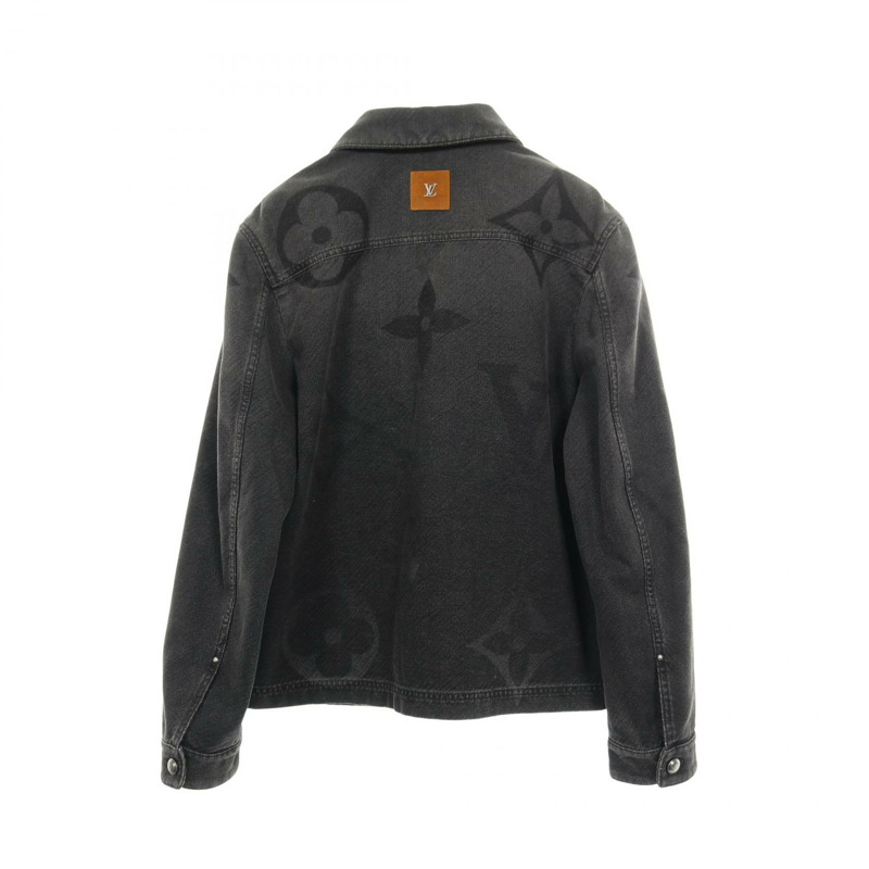 路易威登 (LOUIS VUITTON) 巨型 Monogram 牛仔外套 HSA15W 純棉黑二手男款 #46-1