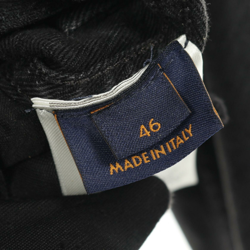 路易威登 (LOUIS VUITTON) 巨型 Monogram 牛仔外套 HSA15W 純棉黑二手男款 #46-5