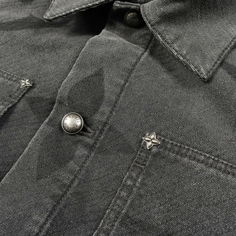 路易威登 (LOUIS VUITTON) 巨型 Monogram 牛仔外套 HSA15W 純棉黑二手男款 #46-8