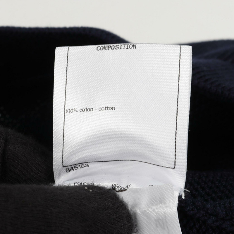 香奈兒 COCO 標誌連結迷你荷葉邊半身棉質海軍藍二手女裝 #38-3