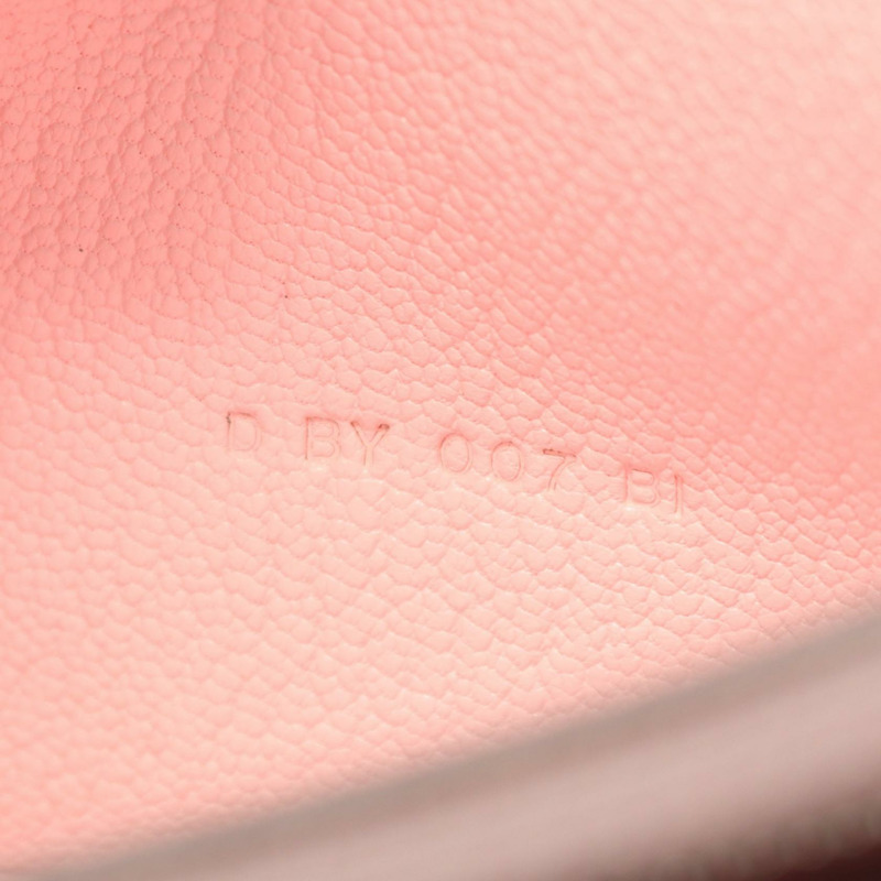 愛馬仕 Bearn Soufflet 雙折皮夾，山羊皮，粉紅色玫瑰櫻花圖案，二手，銀色五金-4