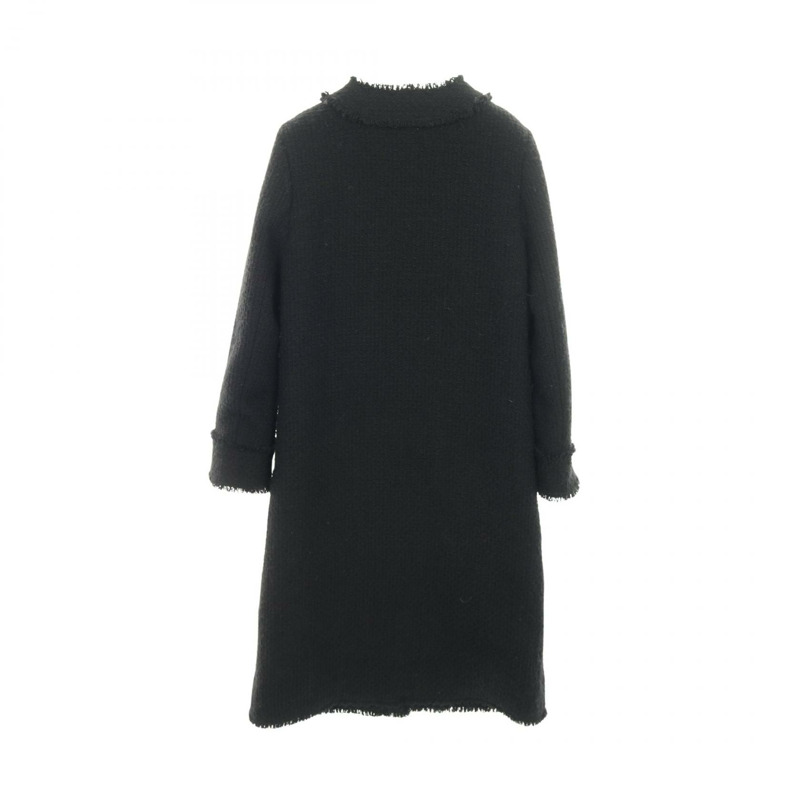 DOLCE & GABBANA DG 標誌紐扣單排扣粗花呢外套 其他外套 羊毛 黑色 二手 女款-1