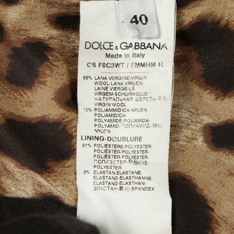 DOLCE & GABBANA DG 標誌紐扣單排扣粗花呢外套 其他外套 羊毛 黑色 二手 女款-4