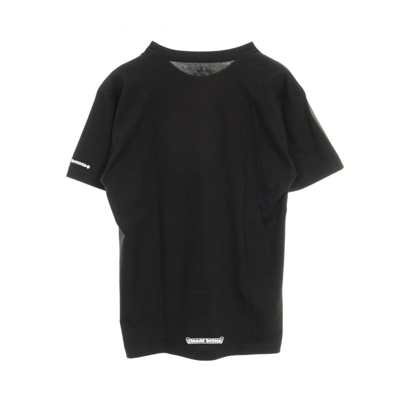 鉻心 (CHROME HEARTS) 領口logo T卹,純棉材質,黑色,M碼,二手男款-1