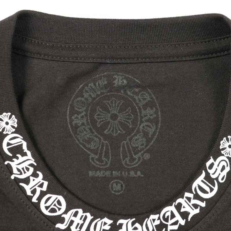 鉻心 (CHROME HEARTS) 領口logo T卹,純棉材質,黑色,M碼,二手男款-2