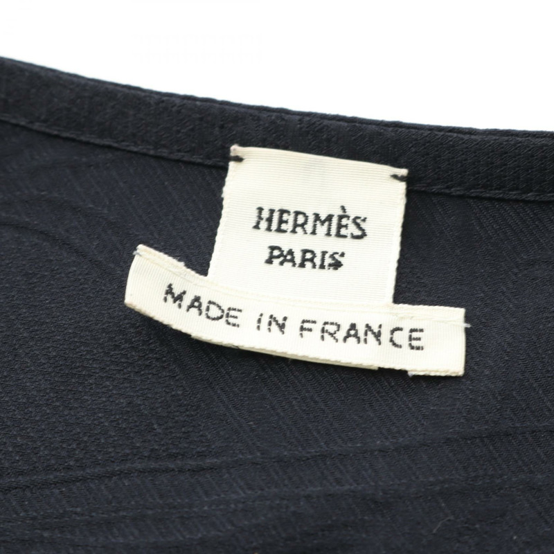 愛馬仕 (HERMES) 4E0577DE 真絲海軍藍連身裙,二手女款,尺寸 34-2