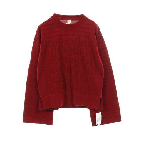 愛馬仕 Chaine Dunkel 針織毛衣 3E2614D3 絲棉紅色二手女款 #38