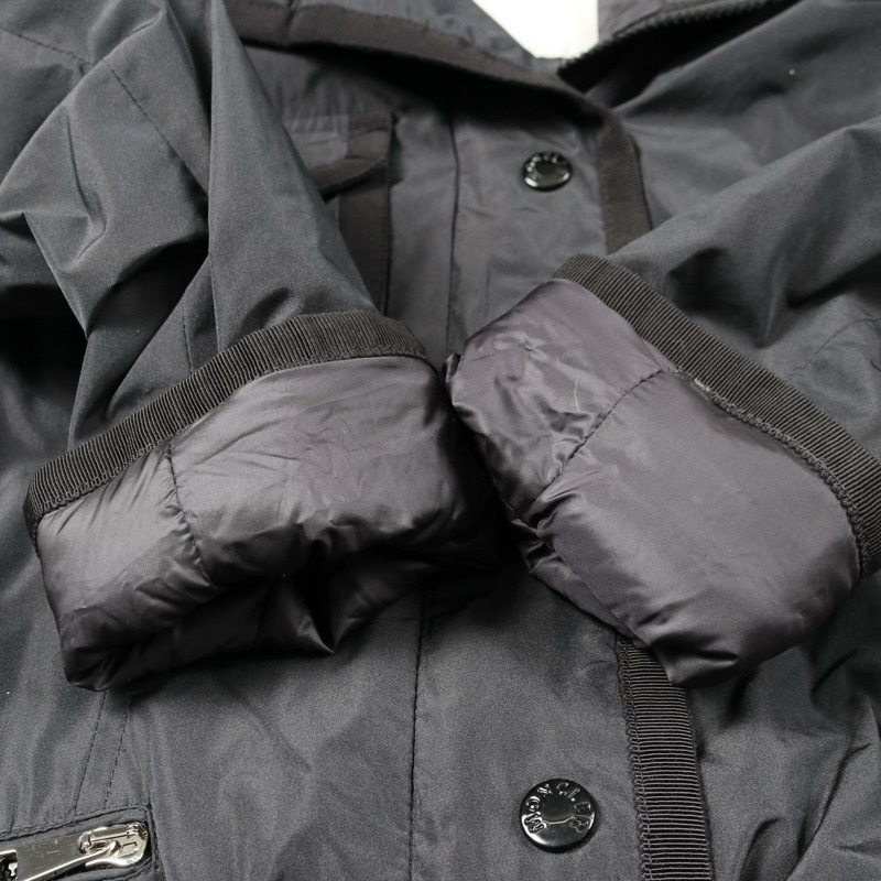 MONCLER ROSE 女士連帽拉鍊羽絨服,聚酯材質,黑色,0號,二手-6