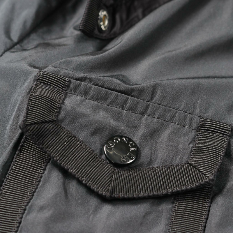 MONCLER ROSE 女士連帽拉鍊羽絨服,聚酯材質,黑色,0號,二手-8