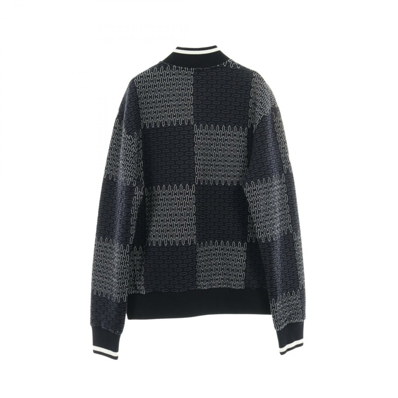 路易威登 Damier 絎縫拉鍊短款夾克，棉質，海軍藍，二手，男款 XS 碼-1