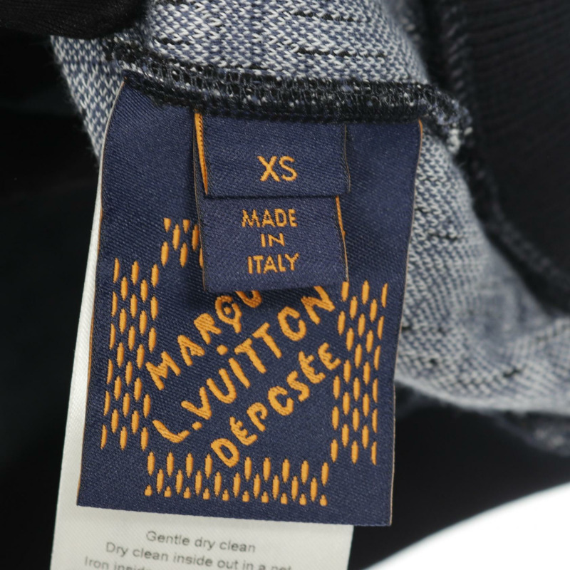 路易威登 Damier 絎縫拉鍊短款夾克，棉質，海軍藍，二手，男款 XS 碼-5