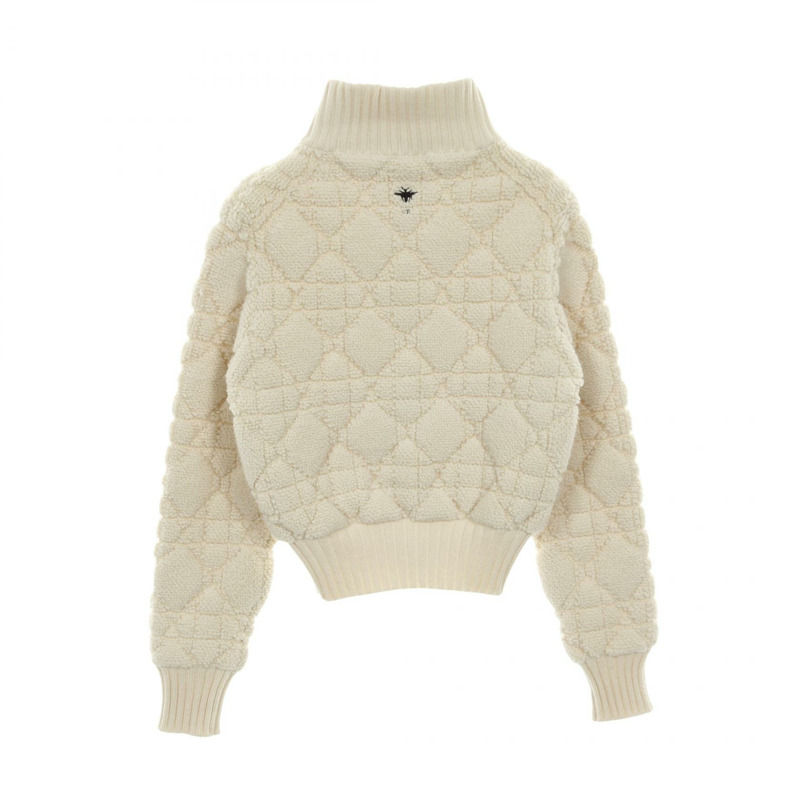 Christian Dior 大藤格紋針織外套開襟衫 #F34 羊毛羊絨尼龍二手-1