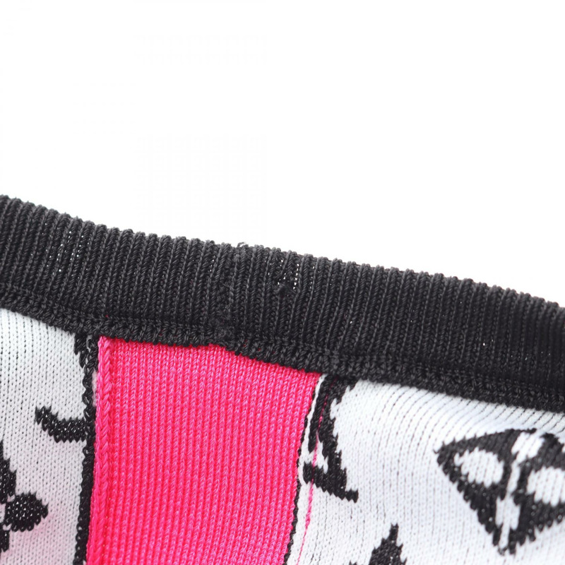 路易威登 Monogram 洋裝 #S 無袖真絲尼龍黑白粉紅二手-5