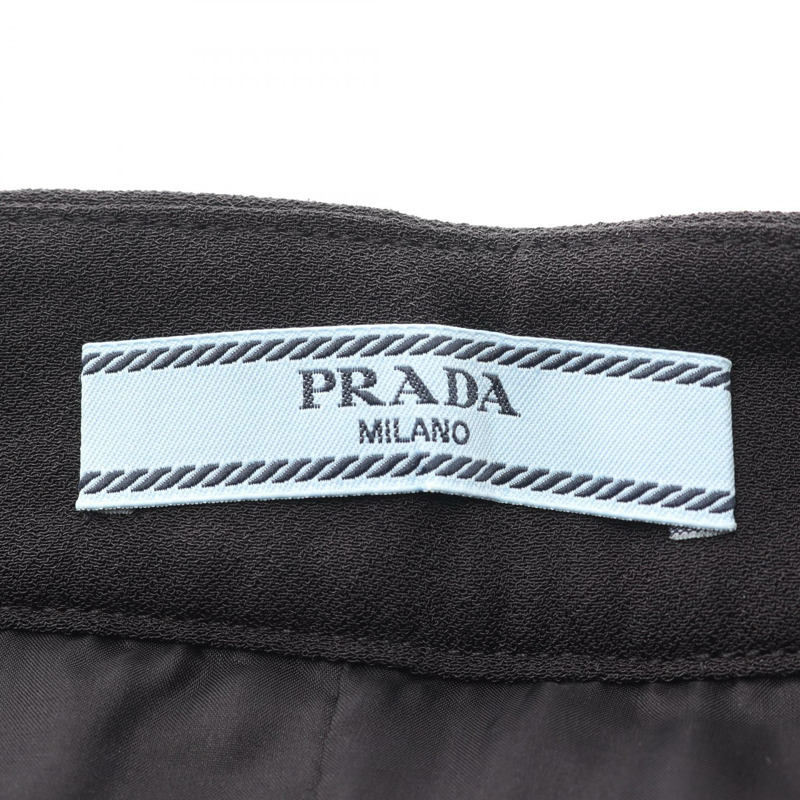 PRADA 緞面貂皮半身裙,人造絲混紡,黑色,40碼,二手女裝-2
