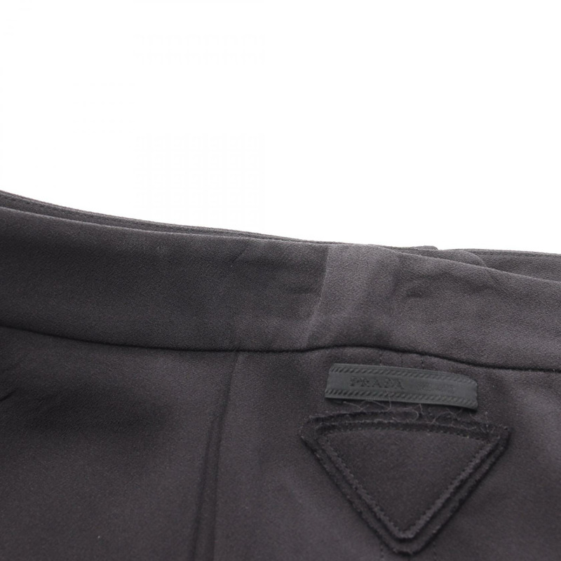 PRADA 緞面貂皮半身裙,人造絲混紡,黑色,40碼,二手女裝-7