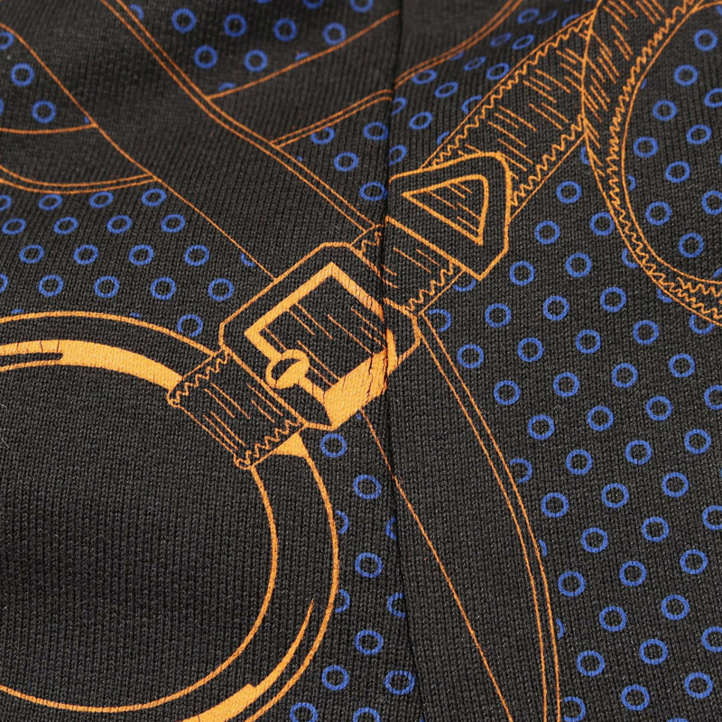 愛馬仕 Eperon d'or Bandana 棉質長褲，海軍藍、黑色、橙色，#36，二手女款-5