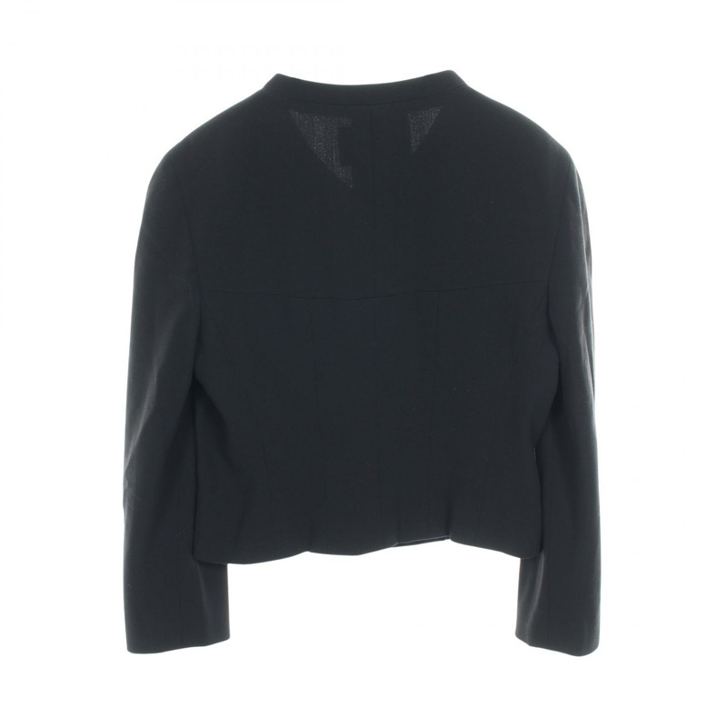 香奈兒 COCO 標誌無色外套 P13435V02935 羊毛海軍藍二手女款-1