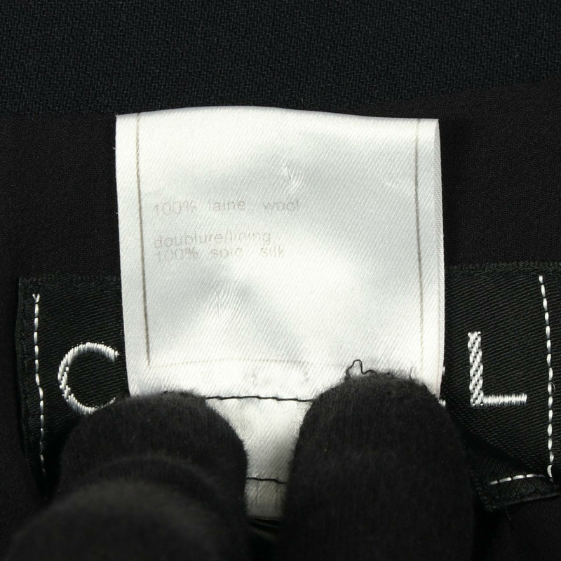 香奈兒 COCO 標誌無色外套 P13435V02935 羊毛海軍藍二手女款-4