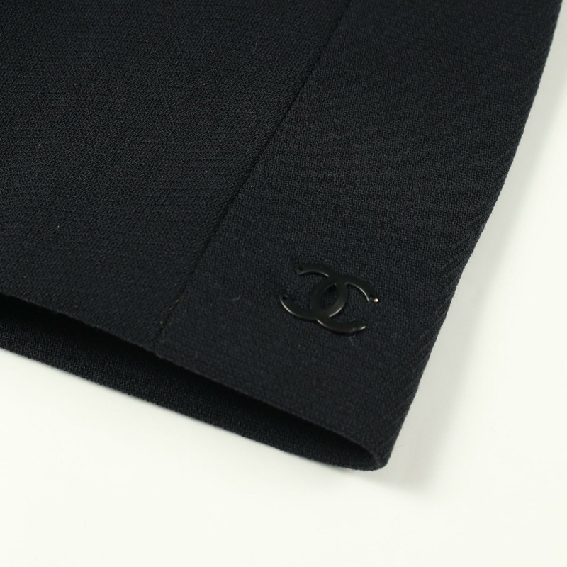 香奈兒 COCO 標誌無色外套 P13435V02935 羊毛海軍藍二手女款-6