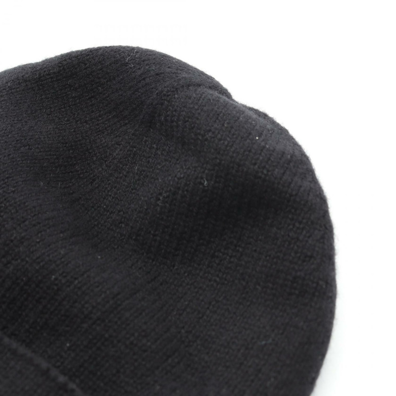 香奈兒 COCO 標誌針織帽，羊絨材質，黑色，二手女款-4
