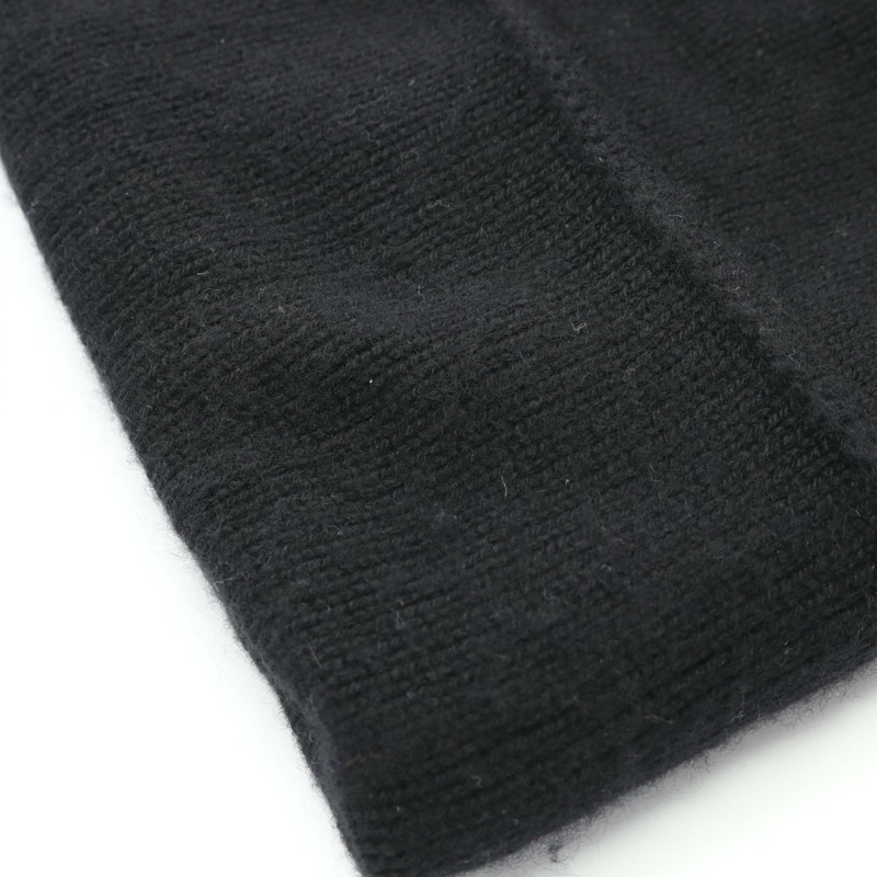 香奈兒 COCO 標誌針織帽，羊絨材質，黑色，二手女款-5