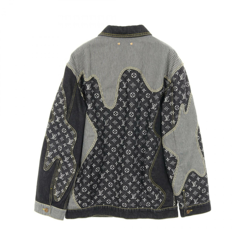 路易威登 × NIGO Monogram Crazy Workwear 牛仔夾克，棉質，黑色/灰色，二手-1