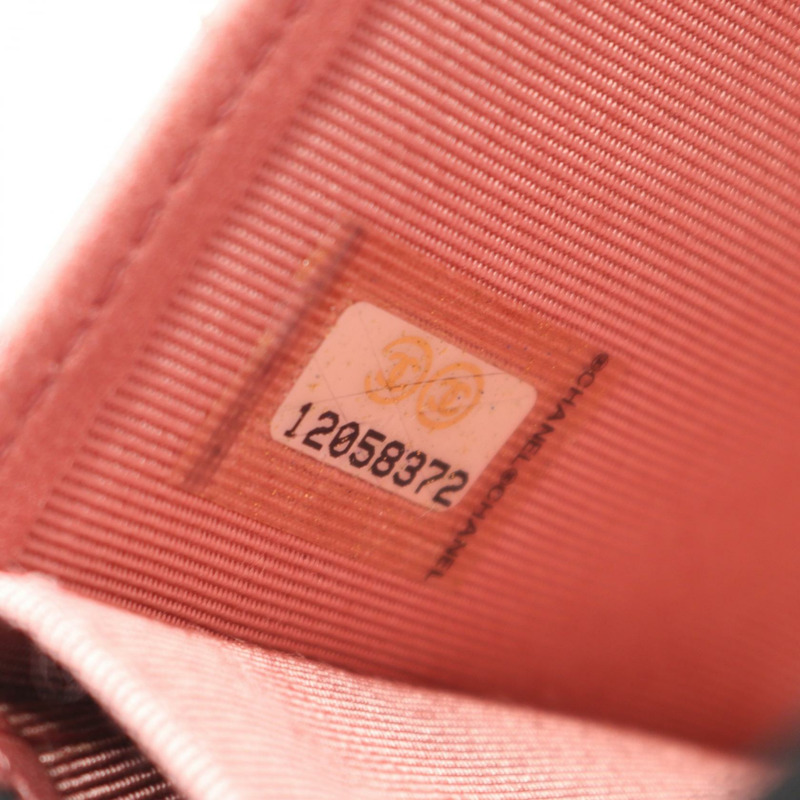 香奈兒 (CHANEL) 絎縫卡包皮夾 羊皮 粉紅 SHW 二手 女士 CC 標誌 Coco Mark-4