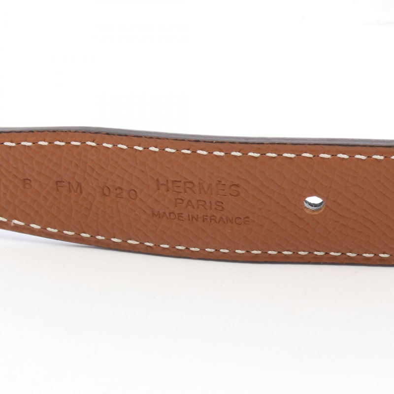 愛馬仕迷你 Constance H 腰帶,雙面可用,黑色 Swift 皮革,Epsom GWH-4