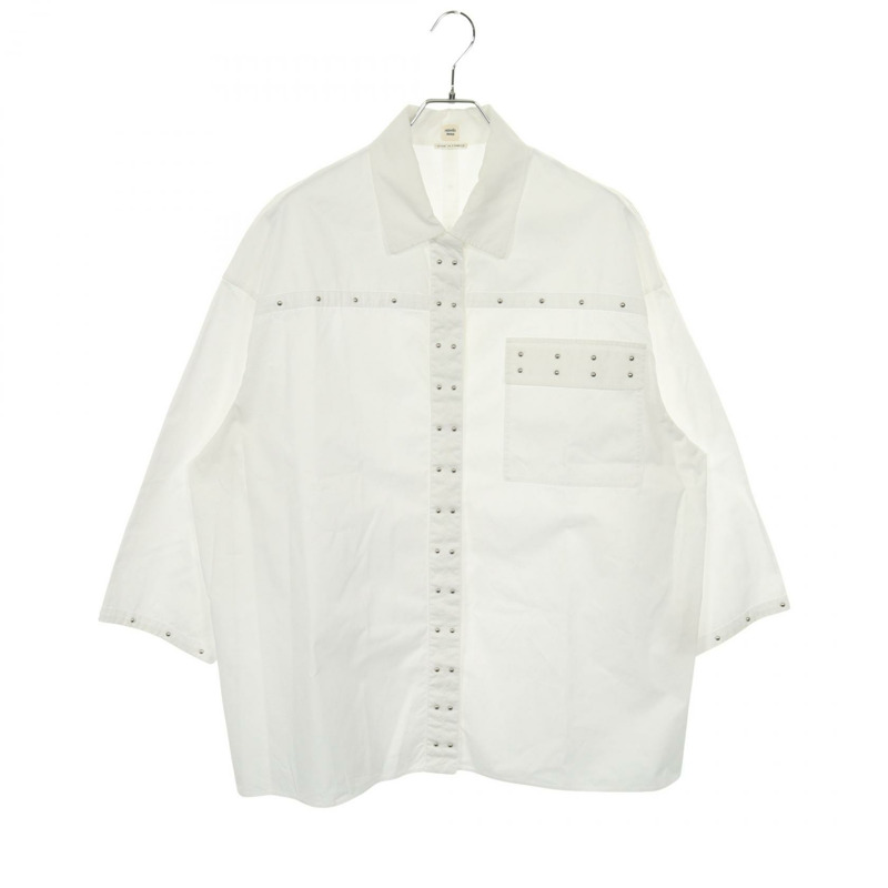 愛馬仕 (HERMES) 女襯衫上衣 2E0615D4 純棉 白色 二手 女款 40碼-0
