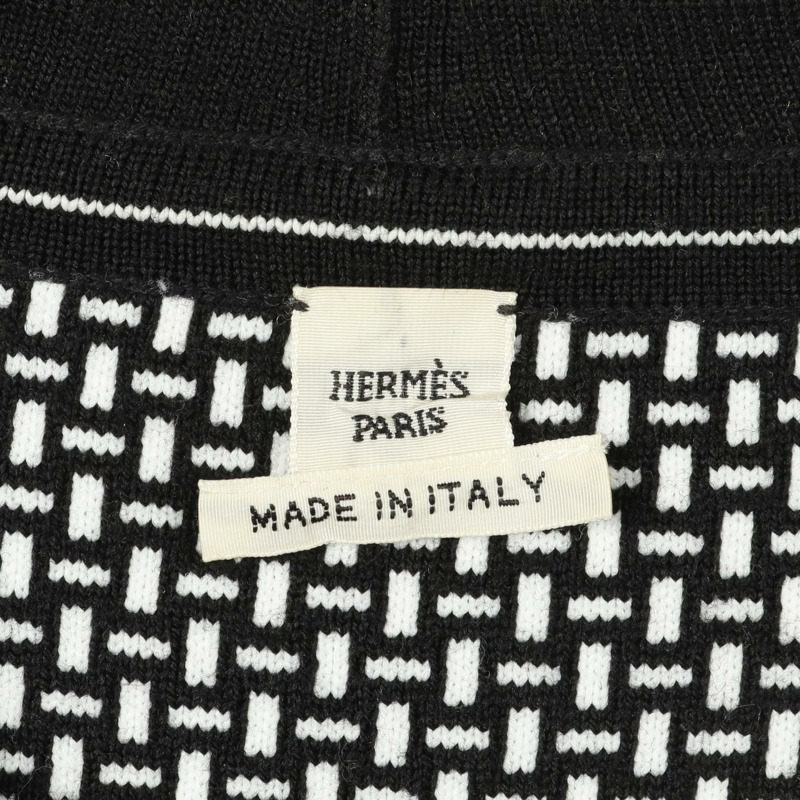 愛馬仕針織套頭毛衣,羊毛材質,黑白配色,#34,二手女款-2