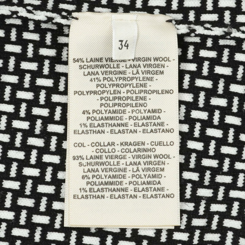 愛馬仕針織套頭毛衣,羊毛材質,黑白配色,#34,二手女款-3
