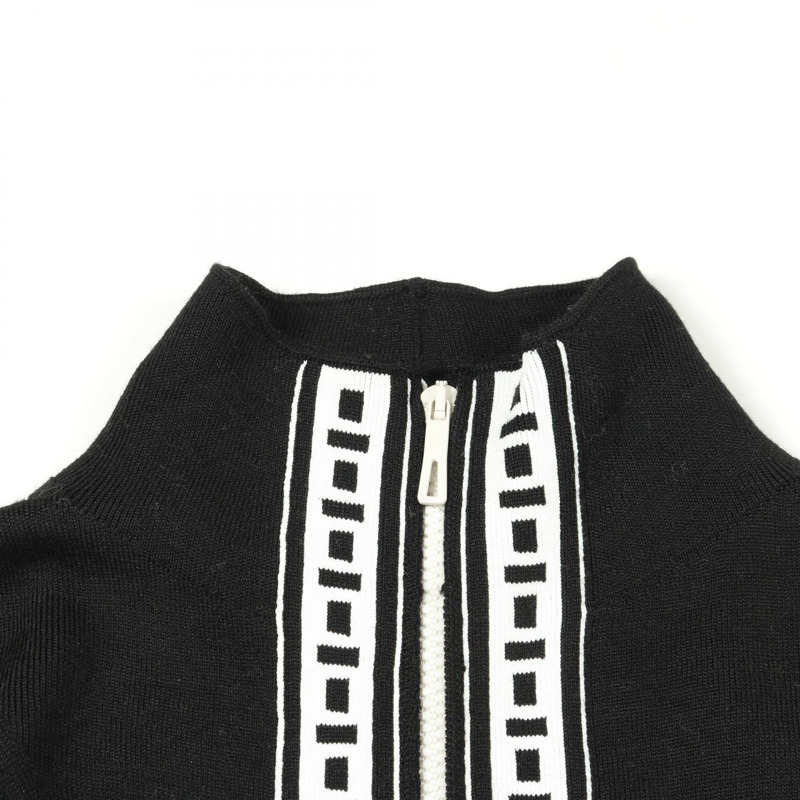 愛馬仕針織套頭毛衣,羊毛材質,黑白配色,#34,二手女款-5