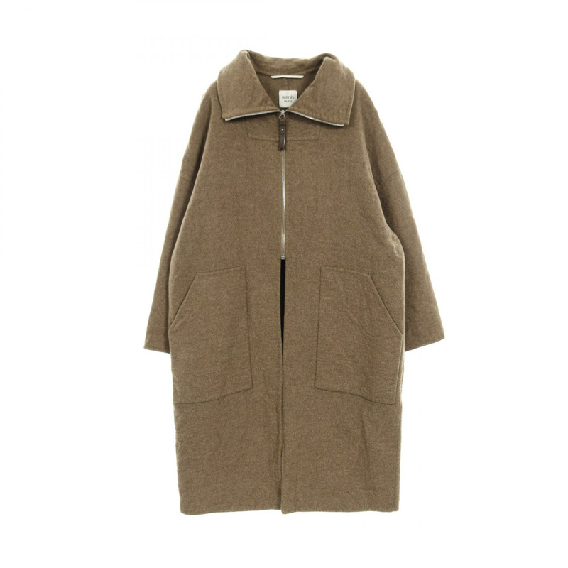 愛馬仕其他款式羊絨大衣棕色二手女裝-0