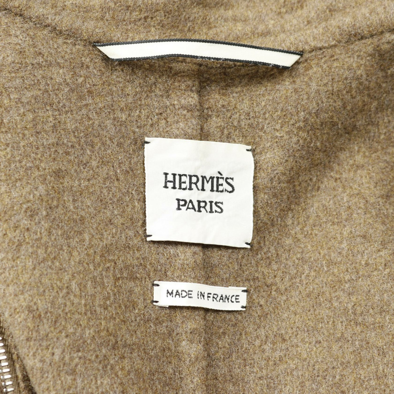 愛馬仕其他款式羊絨大衣棕色二手女裝-2