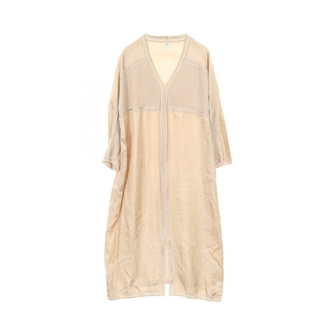 愛馬仕42號V領真絲米色二手女洋裝